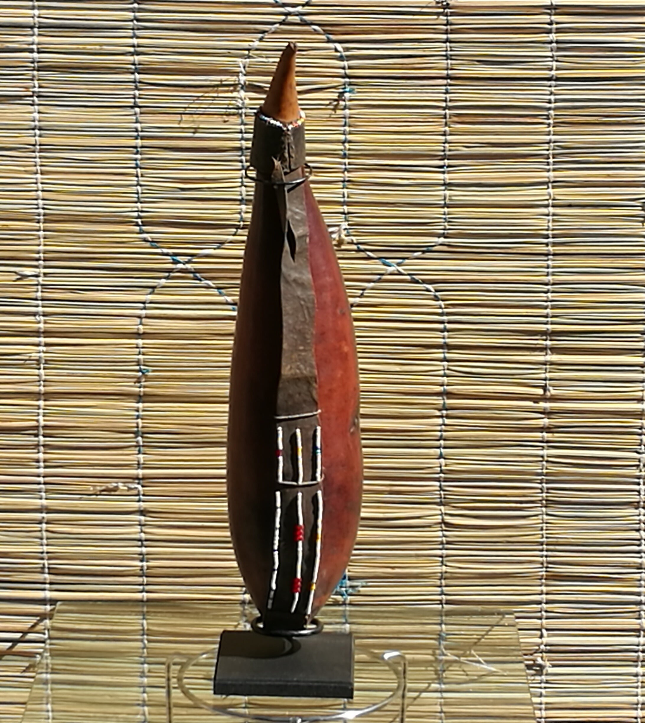 African Vintage Kalabash on Stand.