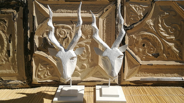 Swazi Wooden Kudu Heads.