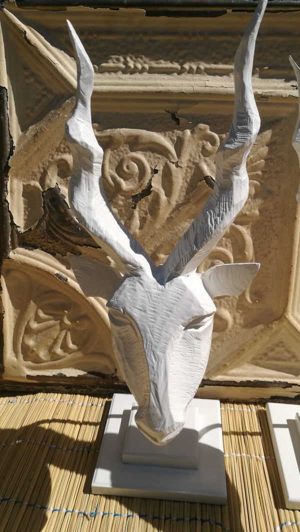 Swazi Wooden Kudu Heads.