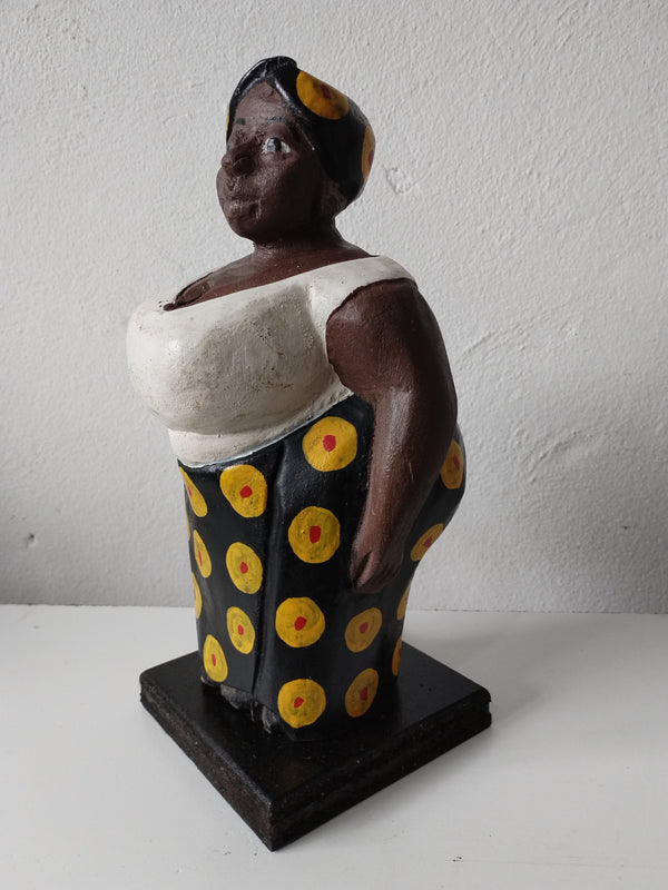 African Colonial Fat Lady Statues 25cm.