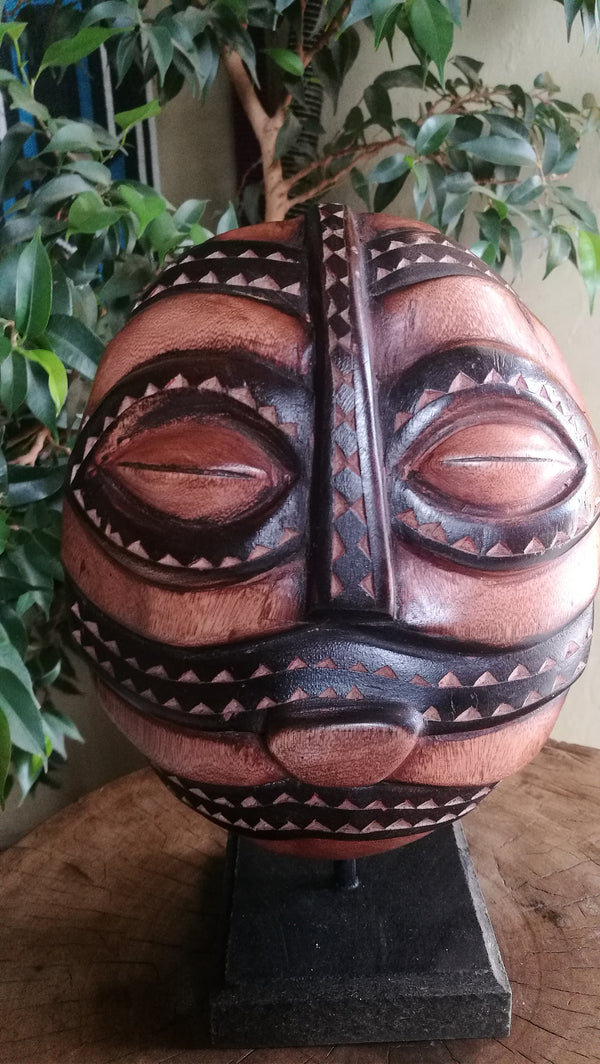 African Wood Carved Tribal Mask Congo