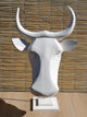 Wooden Cow head carved.